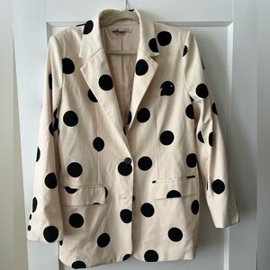 Fun black and white polka dot blazer